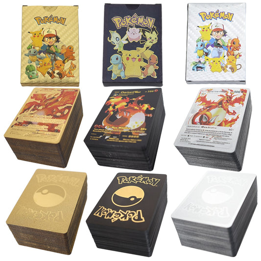 Carte pokemon doré argenté ou noire version francaise anglaise ou espagnole