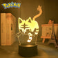 Pokemon veilleuses 7 ou 16 couleurs avec telecommande Pikachu LED Night Light Creative Gift  Decoration manga Character Lamp Children's Birthday