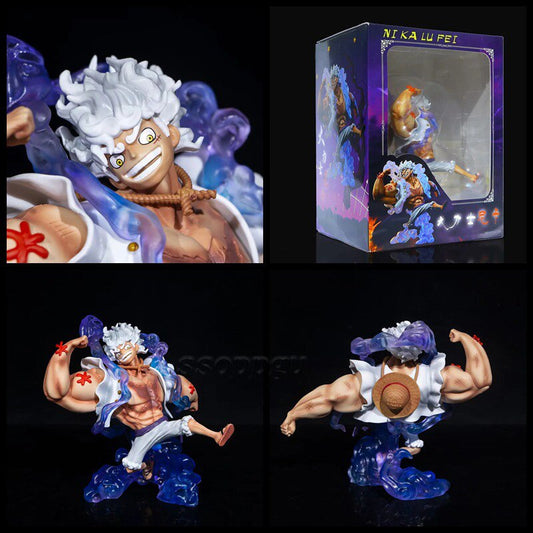 Figurine One Piece luffy gear 5 Figure GK Fifth Gear Luffy Nika Figure Muscular Man Hercules PVC Action Figure Toy Collectible Model Doll Kids Gift 18 cm