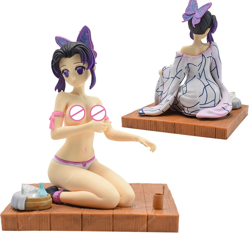 Figurines Demon Slayer sexy  Figure Sitting Yukata Kochou Shinobu Kneeling Naked Mitsuri Kanroji Figurine Action Model Collection manga